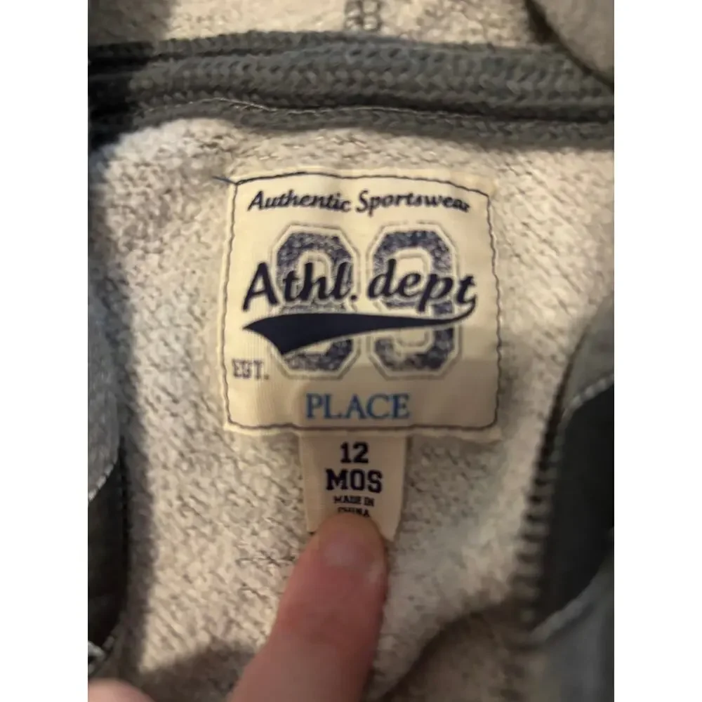 Awesome Kids Rock N Roll Heather Gray Zip-Up Hoodie 12 Months